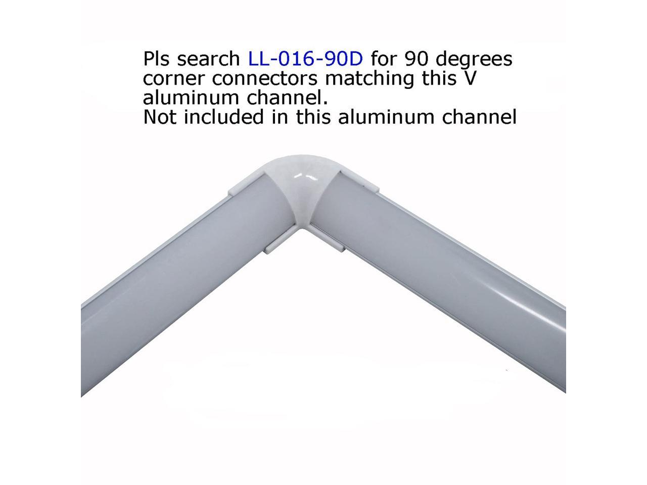 Litever 6 Pack 1Meter/3.3ft V Shape Aluminum Channels 90 Degree Corner ...