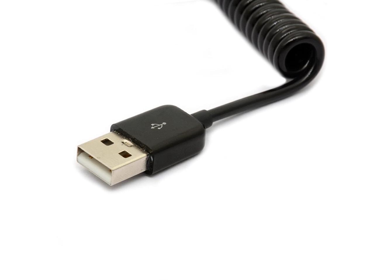 BSHTU USB Type C Cable Coiled Spring Spiral TypeC Male to USB 2.0 A Male Extension Cord Data