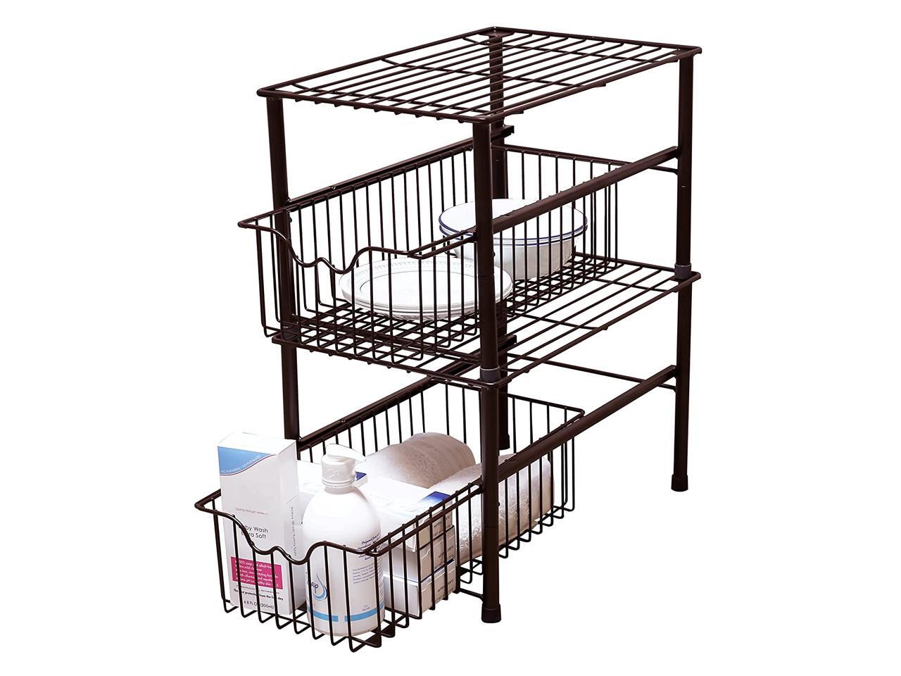 DecoBros Stackable Under Sink Sliding Basket Organizer Drawer