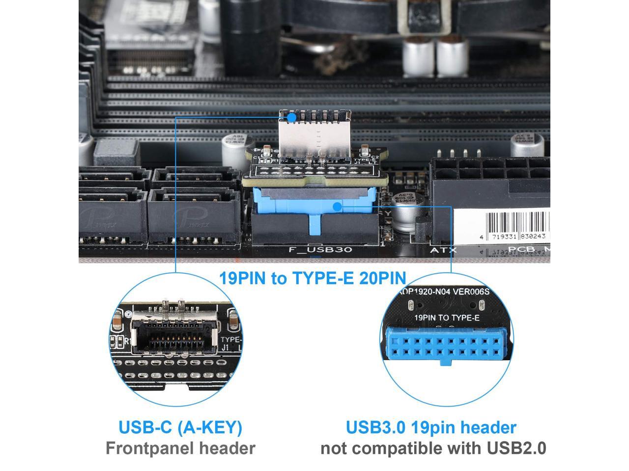 Mzhou computer mainboard usb 3 0 front 19pin to 3 1 type c front panel