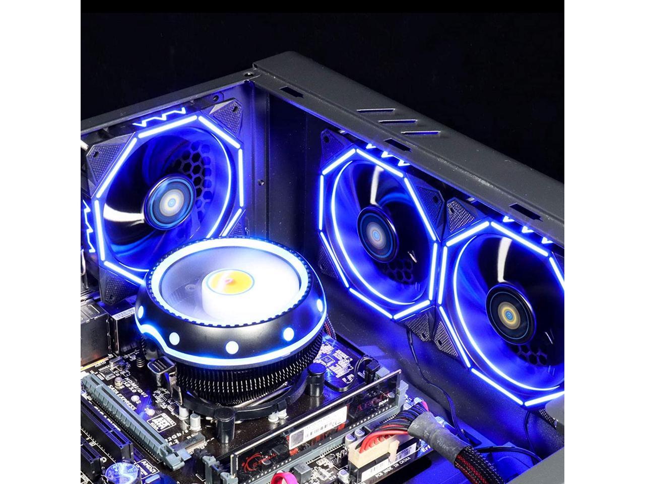 CONISY 120mm PC Case Fan Ultra Quiet LED Desktop Computer Cooling Fans
