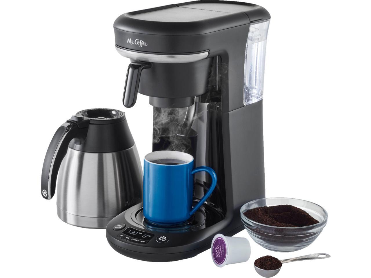 New Mr. Coffee 2121469 Space-Saving Combo 10-Cup Coffee Maker And Pod  Single Serve Brewer - Newegg.com
