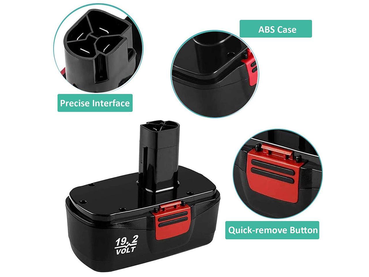 3.6Ah Replacement Battery Compatible With Craftsman 19.2 Volt Battery C3  Diehard 130279005 130279003 + Replacement Charger Compatible With Craftsman  9.6V-19.2V Ni-Cd&Ni-Mh Lithium-Ion Batteries - Newegg.com
