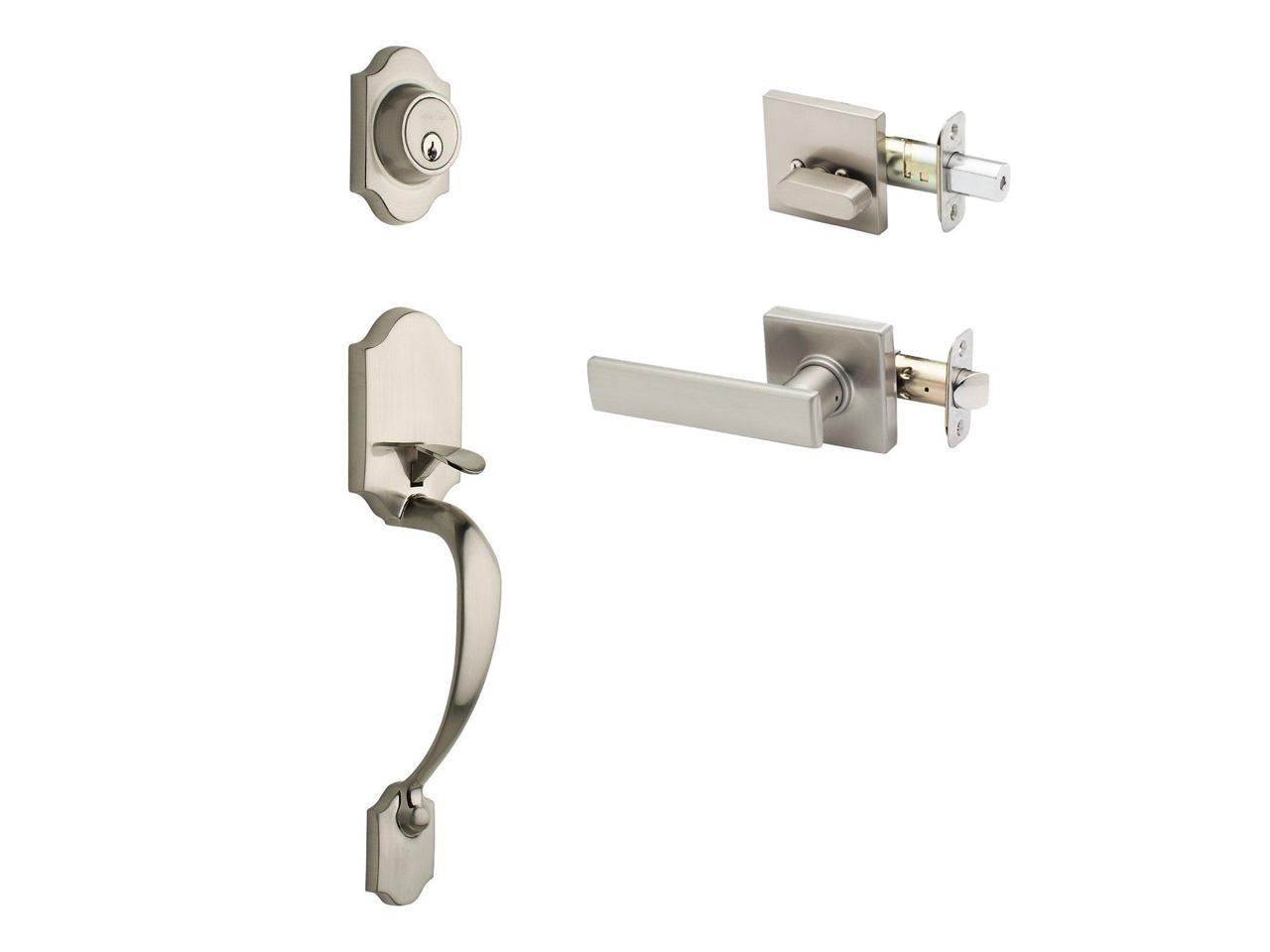 Copper Creek HZ2610xRL-PS-RND Soft Contemporary Front Door Handle Set with Craftsman Lever Trim Polished Stainless 