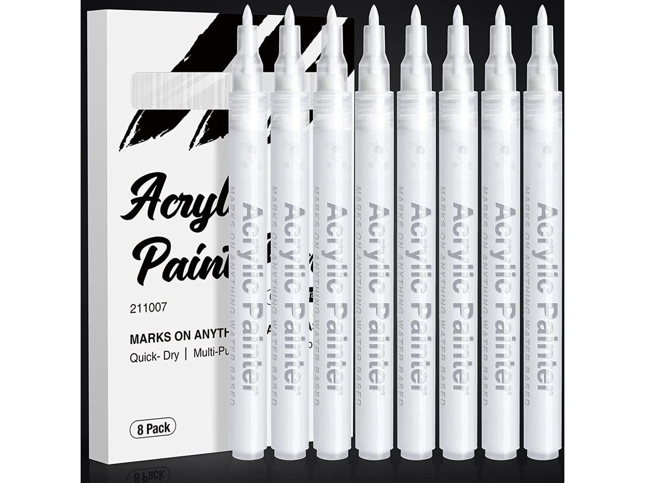 8 x White Paint Marker Oil Based Opaque Pen Steel Metal Wood Glass Plastic Tyre 