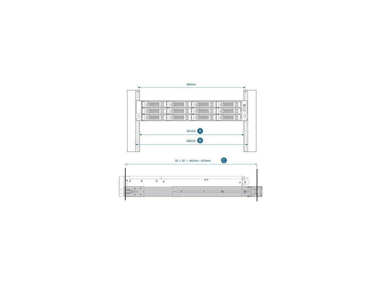 QNAP RAILB02 Rail Kit For 1270U 1269U 870U 871U 1271U 869U 1253U 853U