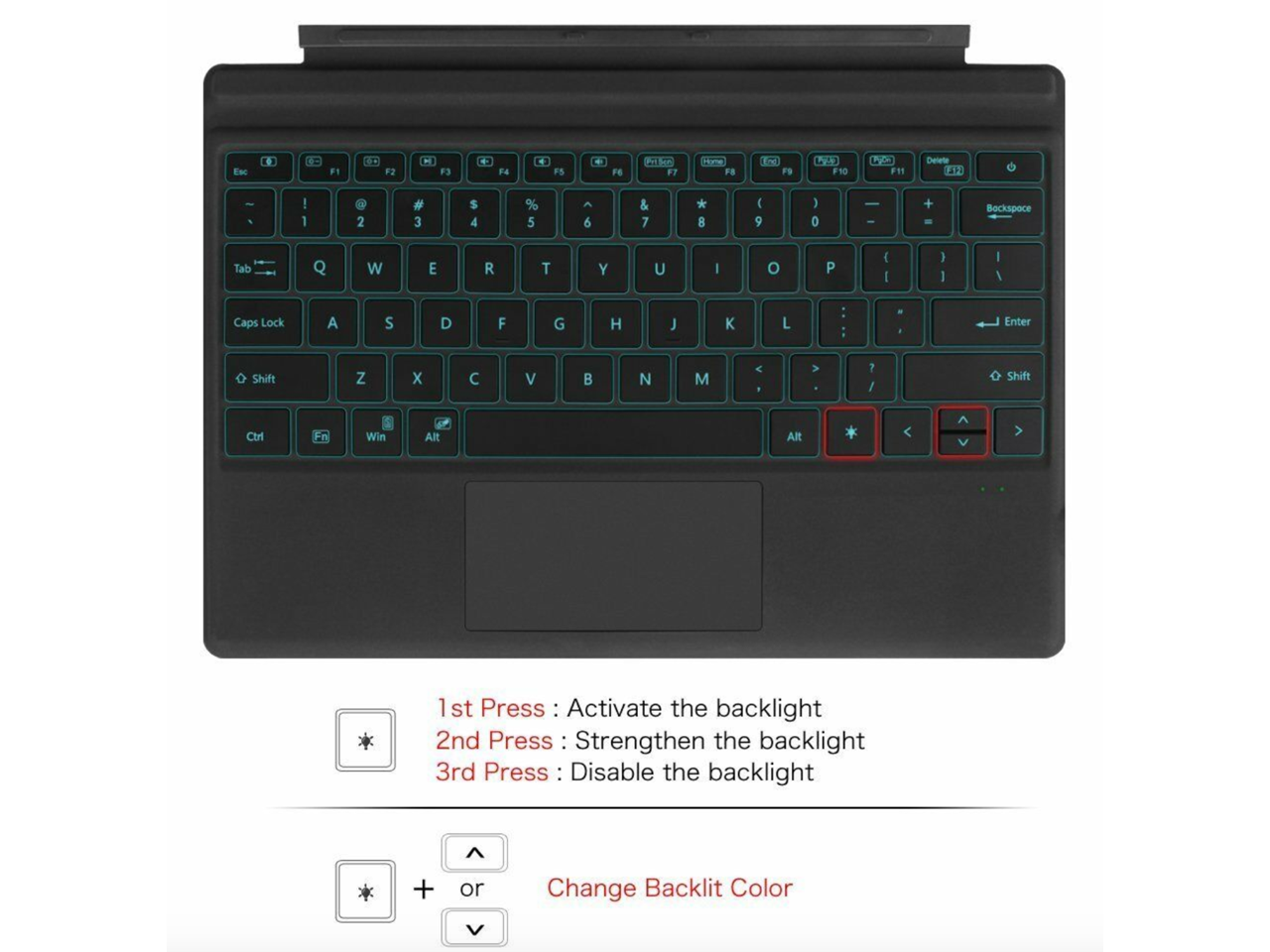 microsoft surface pro backlit keyboard