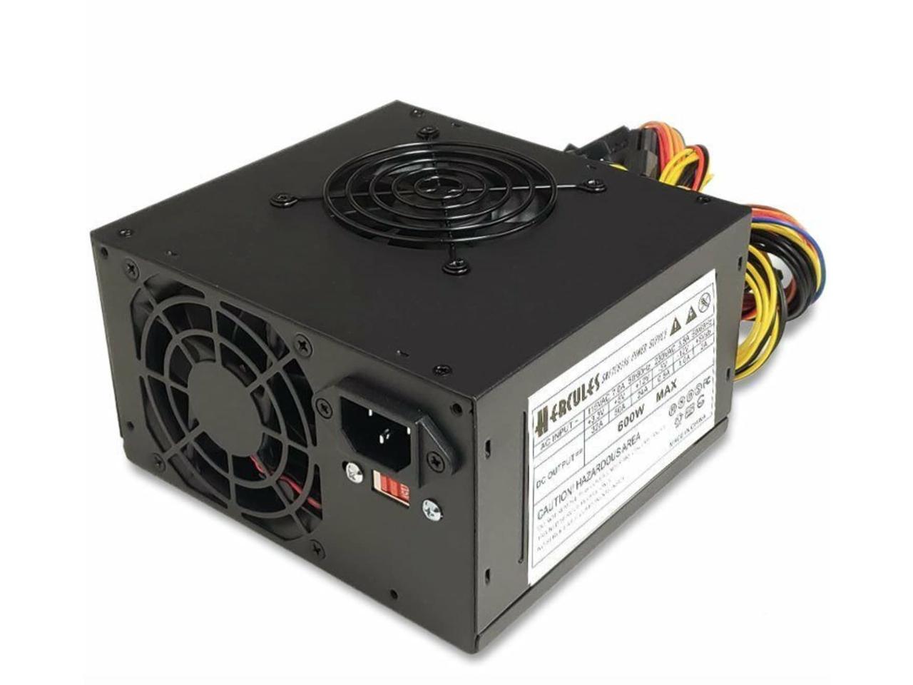 Hercules DUAL FAN 600wMax ATX Power Supply SATA, 20+4pin, 6Pin