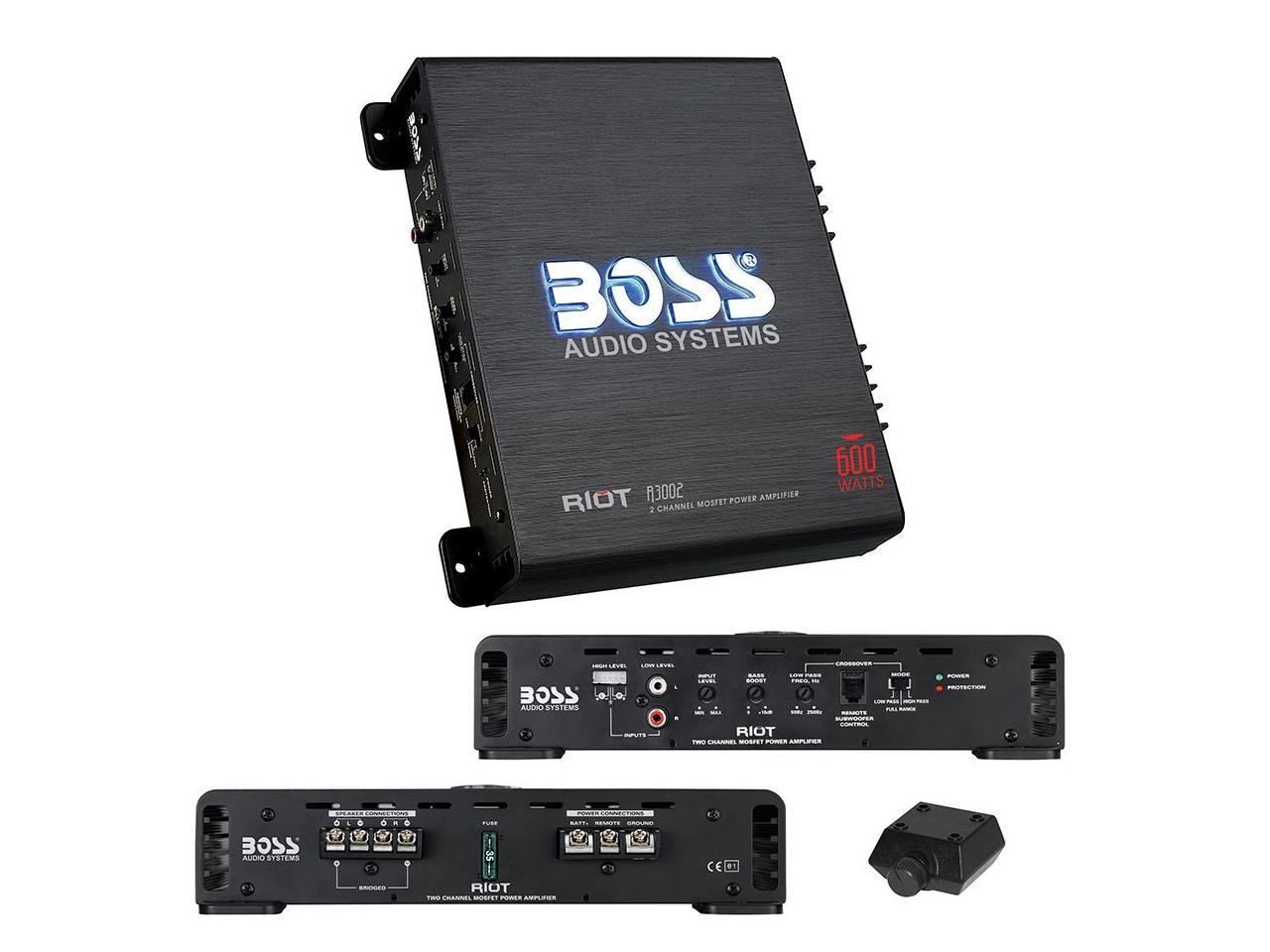 NEW BOSS R3002 600W 2-Channel Ch MOSFET Car Audio Power Amplifier Amp Remote 