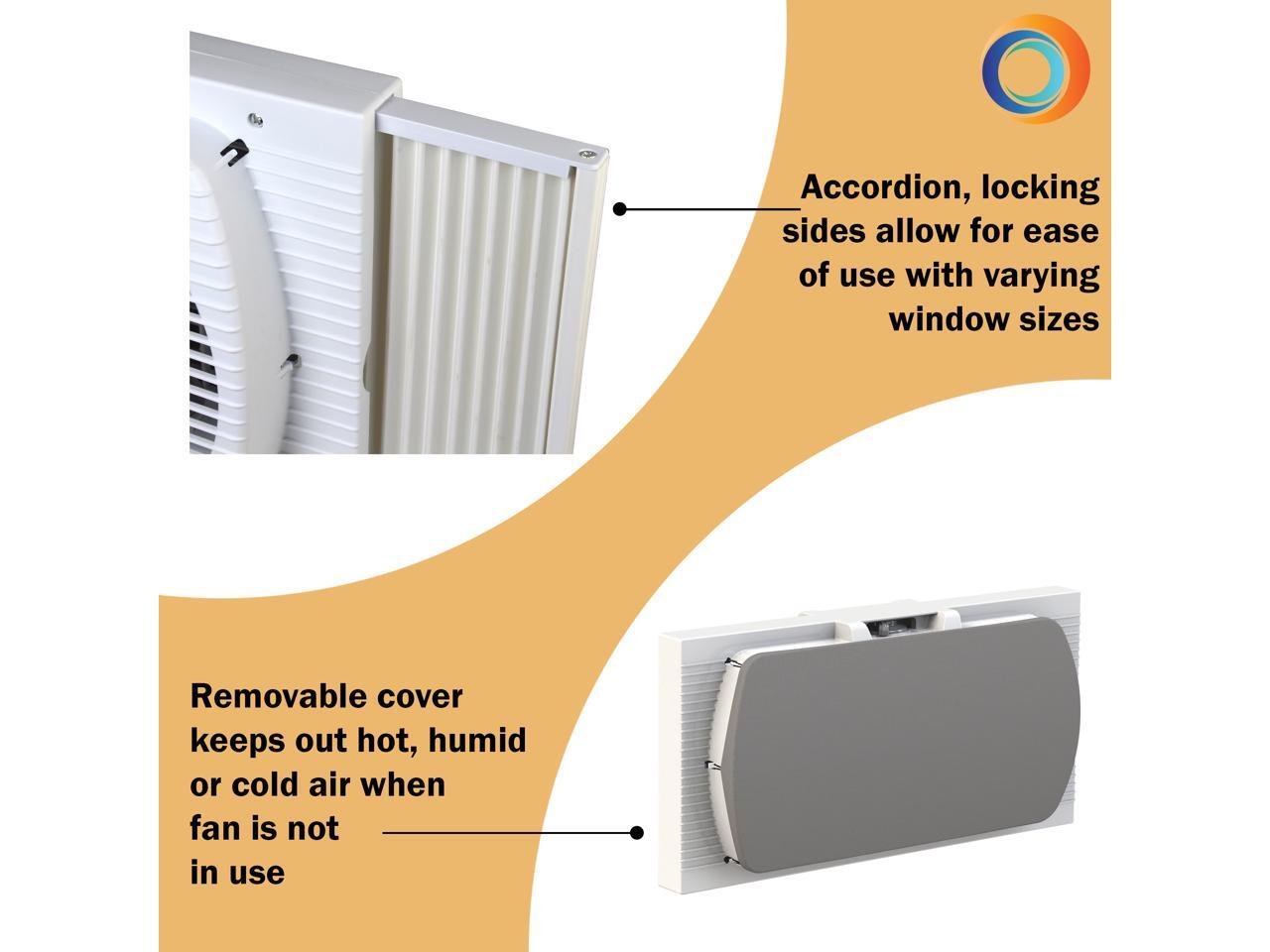 Comfort Zone CZ319WT 9inch Twin Window Fan with Manual Reversible Airflow Control, AutoLocking