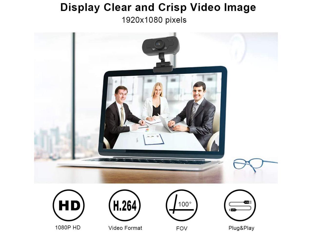 Webcam 1080P,FUVISION Webcam with Microphone,Web Camera for Computers with Auto Focus,HD Web Cam for Zoom Video Conference,YouTube,Recording,Skype,Stream and Extended View for PC,Desktop or Laptop