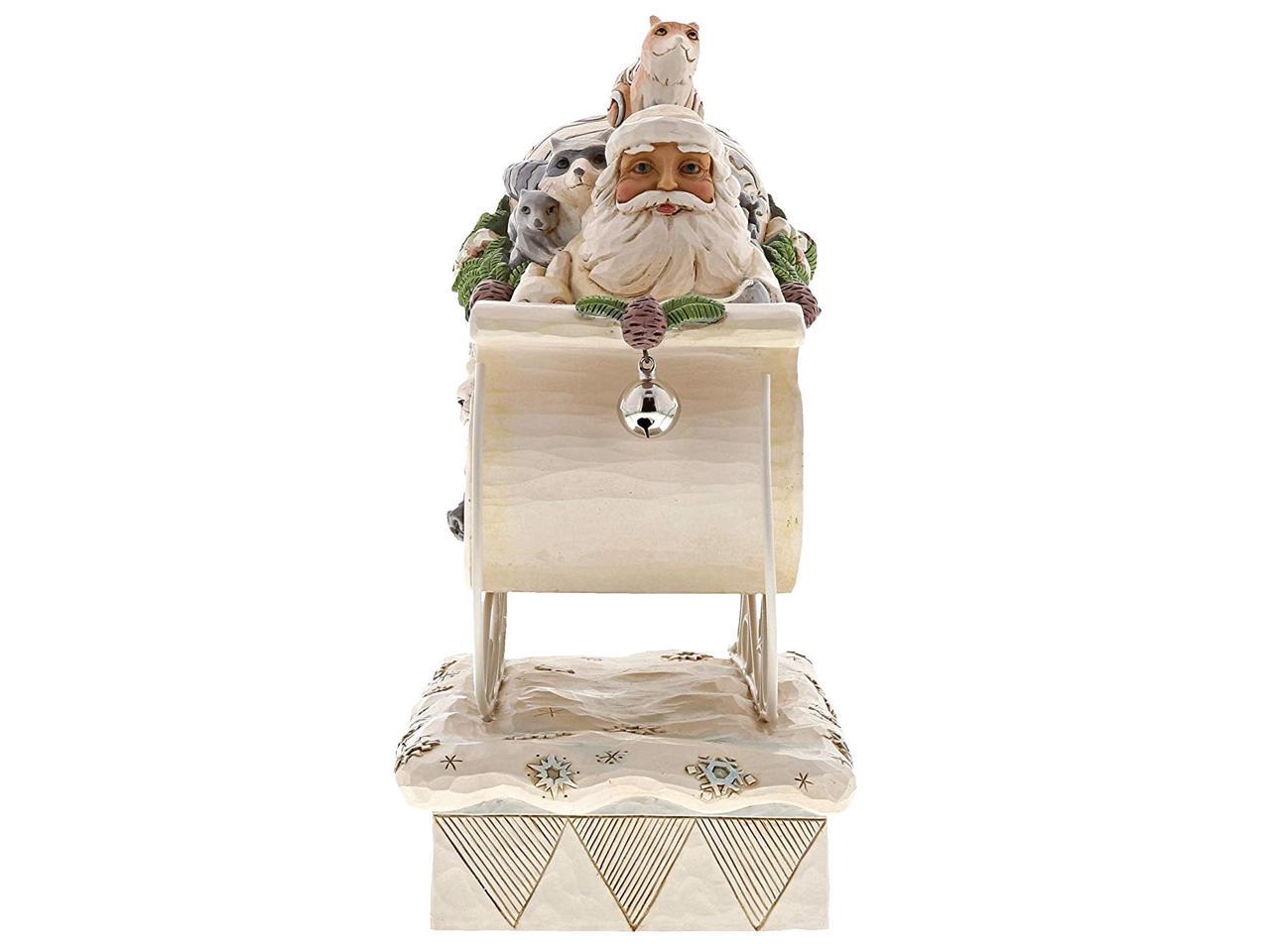 jim shore white woodland santa in sleigh