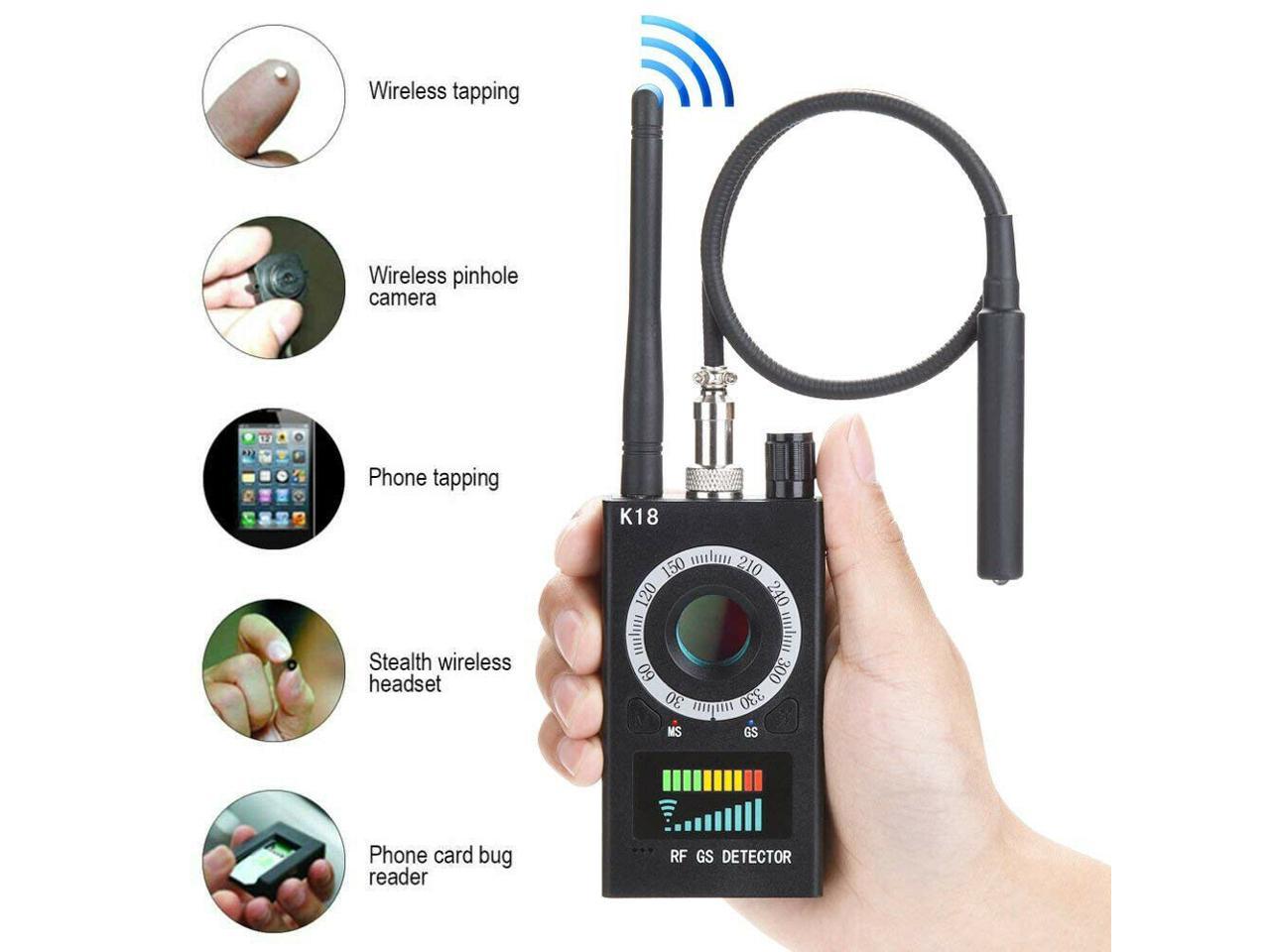 RF Detector & Camera Finder Anti-spy Hidden Camera Bug Sweeper GPS Audio Spy Scanner Radio Wireless Signal Electronic Tracker US Plug. Anti Spy Detector 
