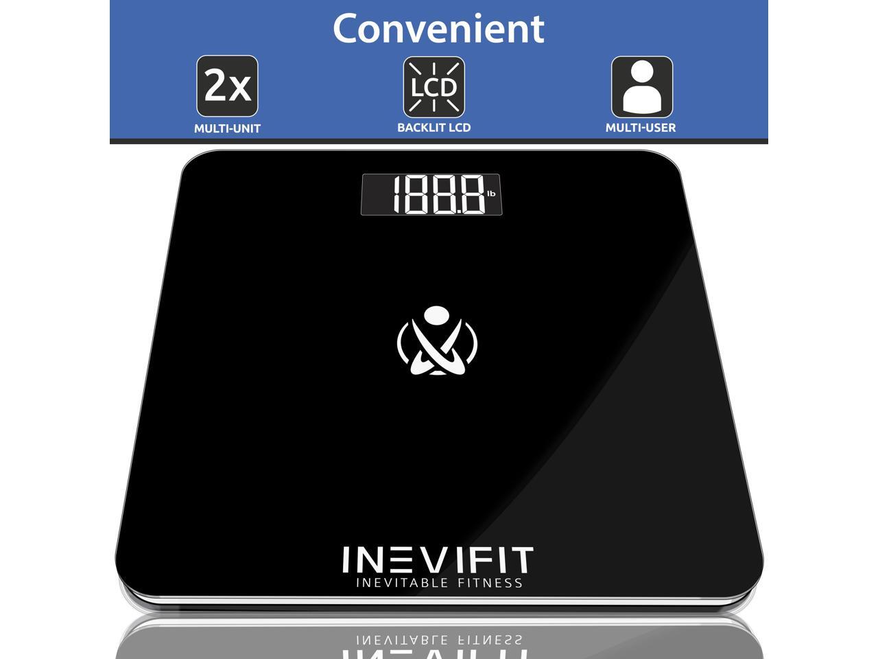 INEVIFIT BATHROOM SCALE, Highly Accurate Digital Bathroom Body Scale, Measures Weight for