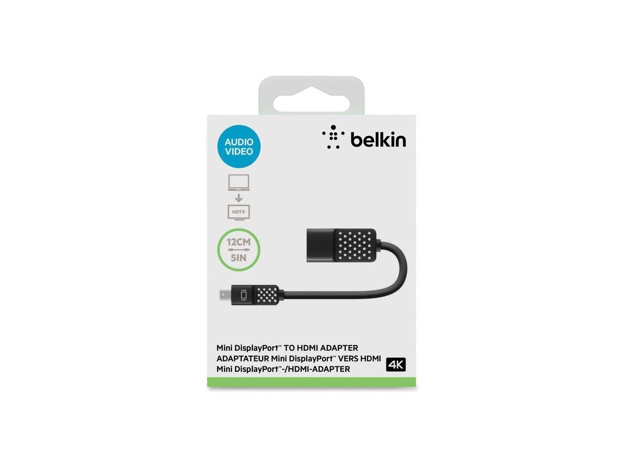 Belkin Accessory F2cd079bt Mini Displayport To Hdtv Adapter Black Retail Newegg Com