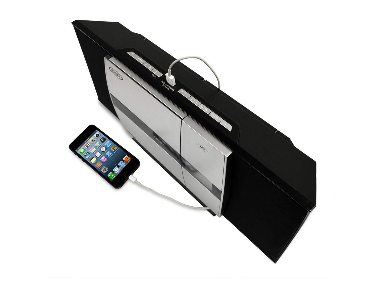 JENSEN JBS225 WALL MOUNTABLE BLUETOOTH CD MUSIC SYSTEM WITH DIGITAL FM