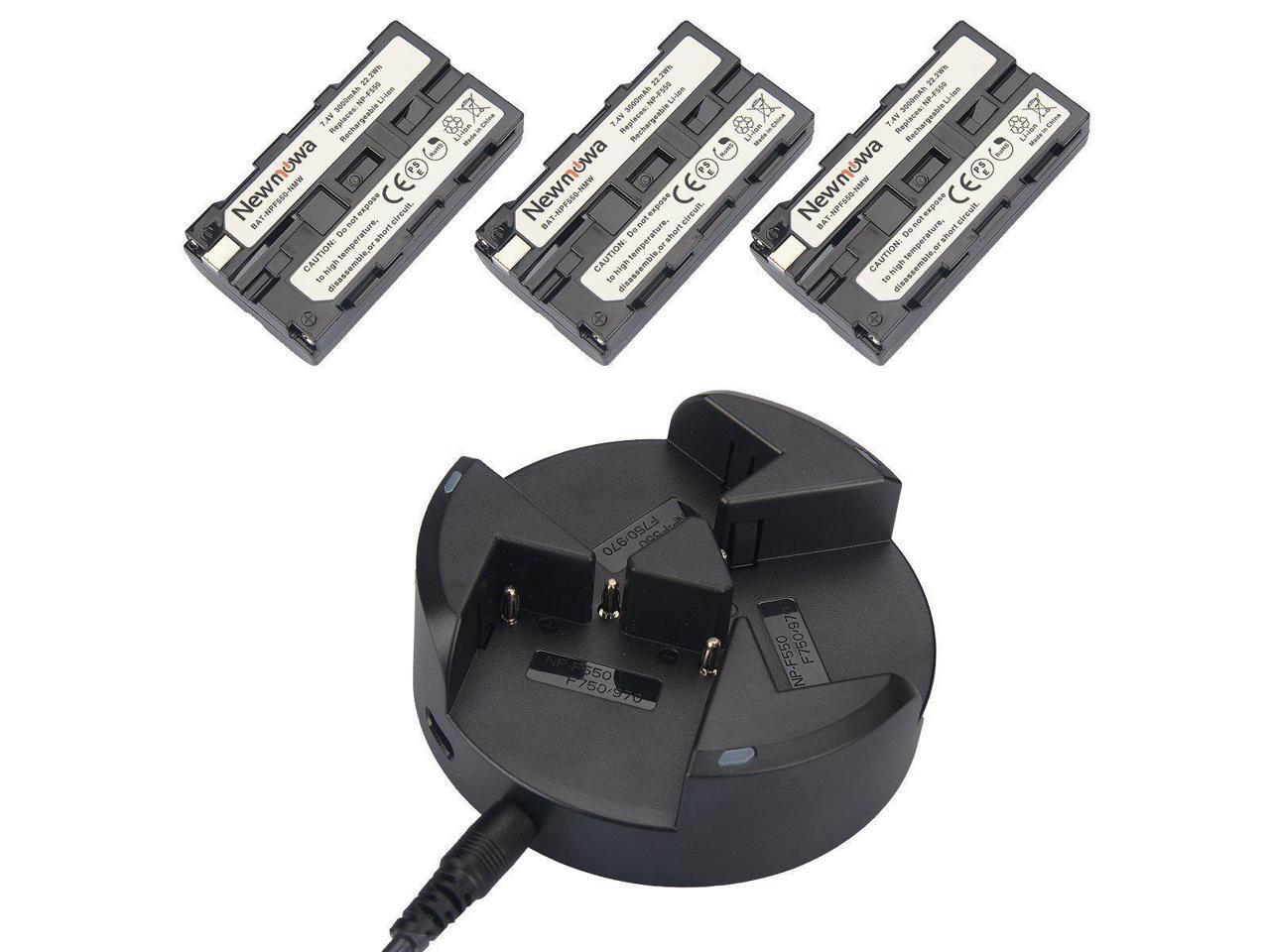 2-Pack Newmowa NP-F550 Replacement Battery and Dual USB Charger Kit for Sony NP-F550 and Sony CCD-SC55 TR516 TR716 TR818 TR910 TR917 