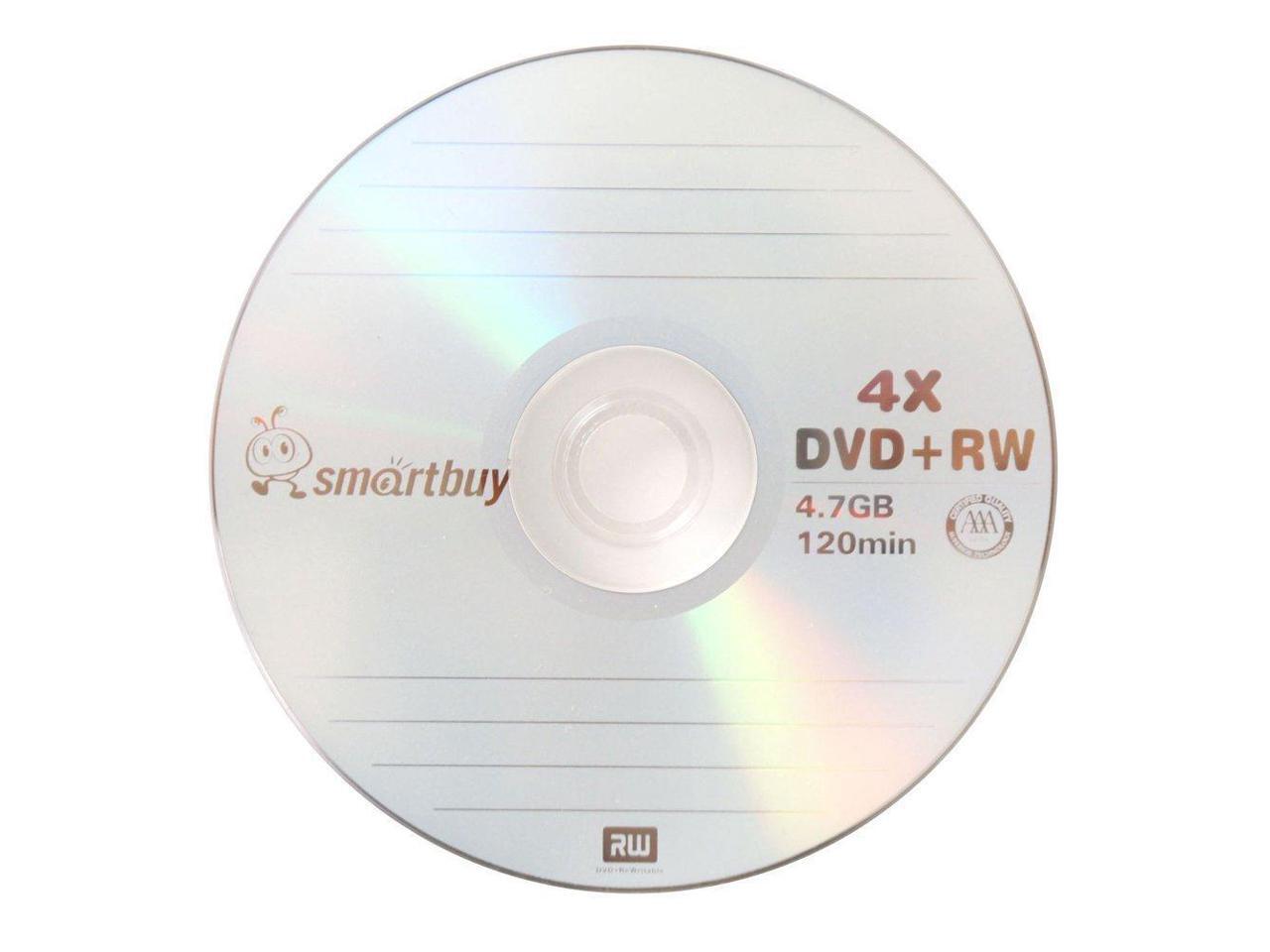 50 Pack Smartbuy Blank DVD+RW 4x 4.7GB 120Min Branded Logo Rewritable