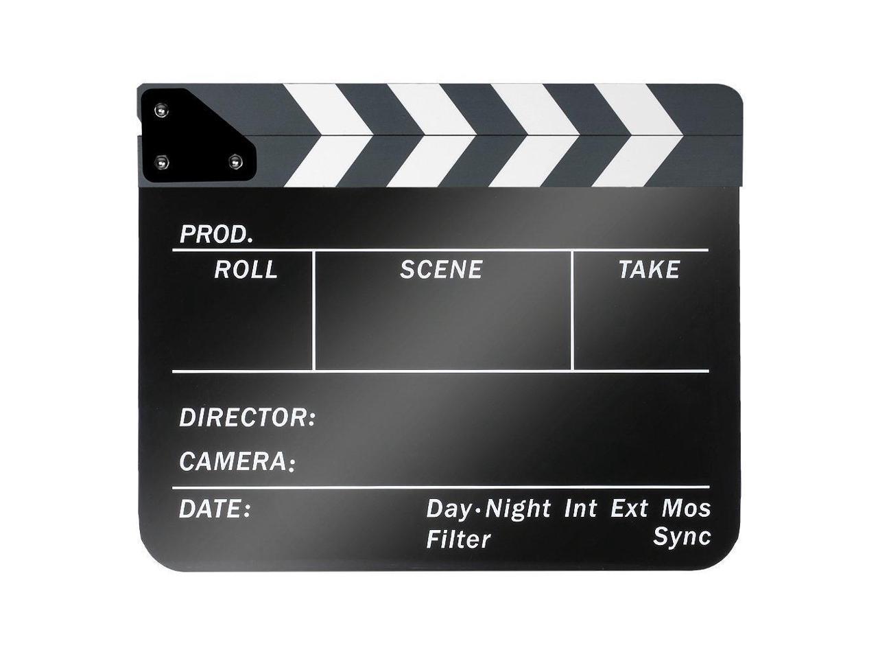 Neewer 10x12/25cm x30cm Acrylic Colorful Directors Movie Film TV Cut Action Scene Dry Erase Slateboard Clapper Clapboard 