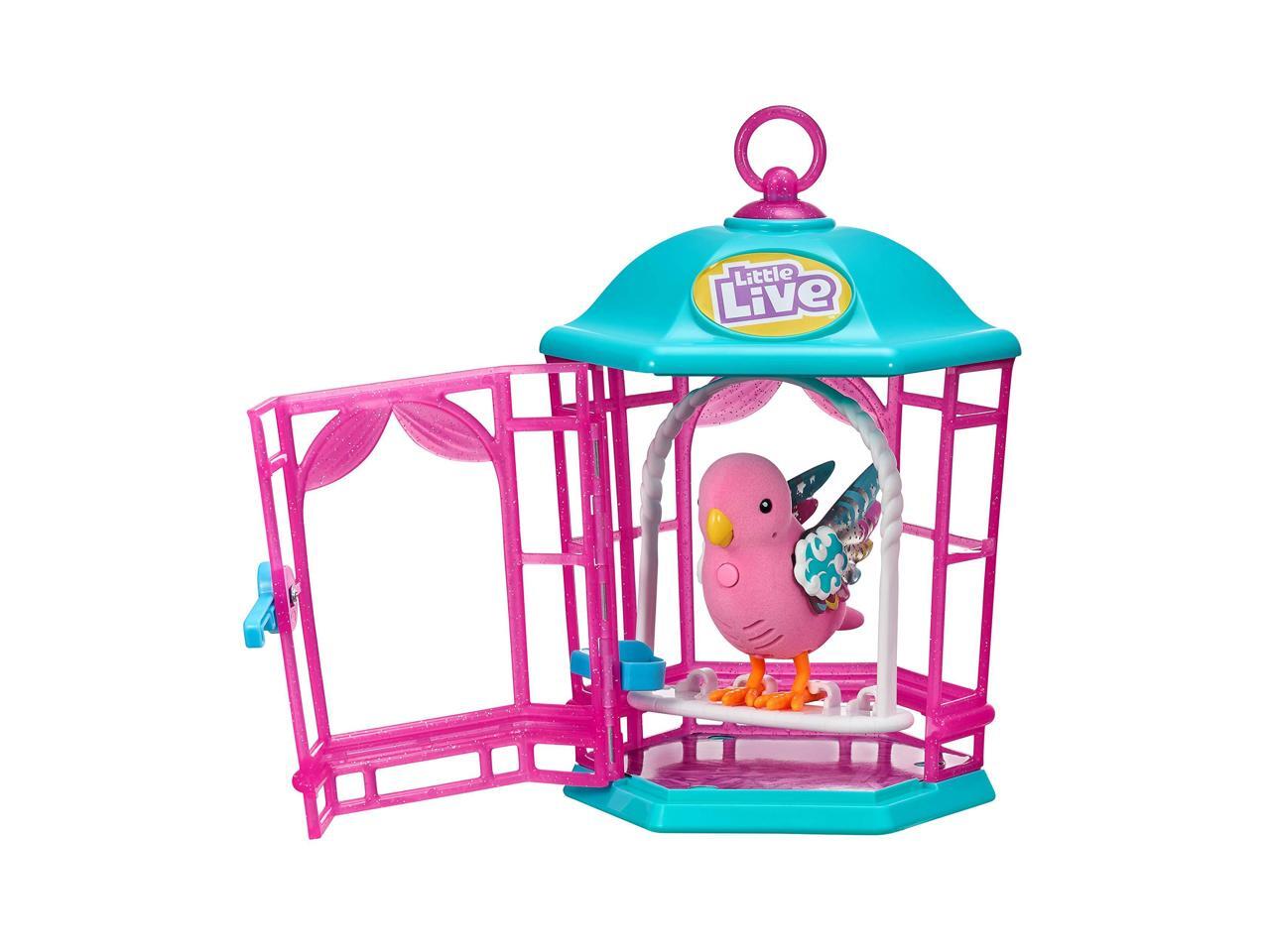 little live pets bird with cagerainbow glow childrens toy