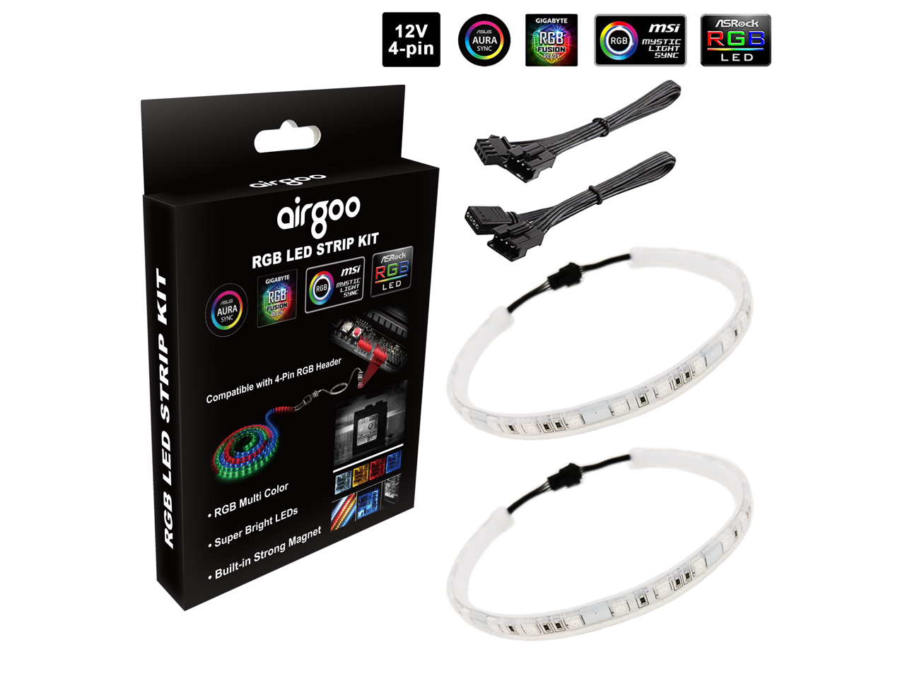 PC LED Strip RGB Lighting with Remote ControllerSATA Connector4 Pin 4-pin