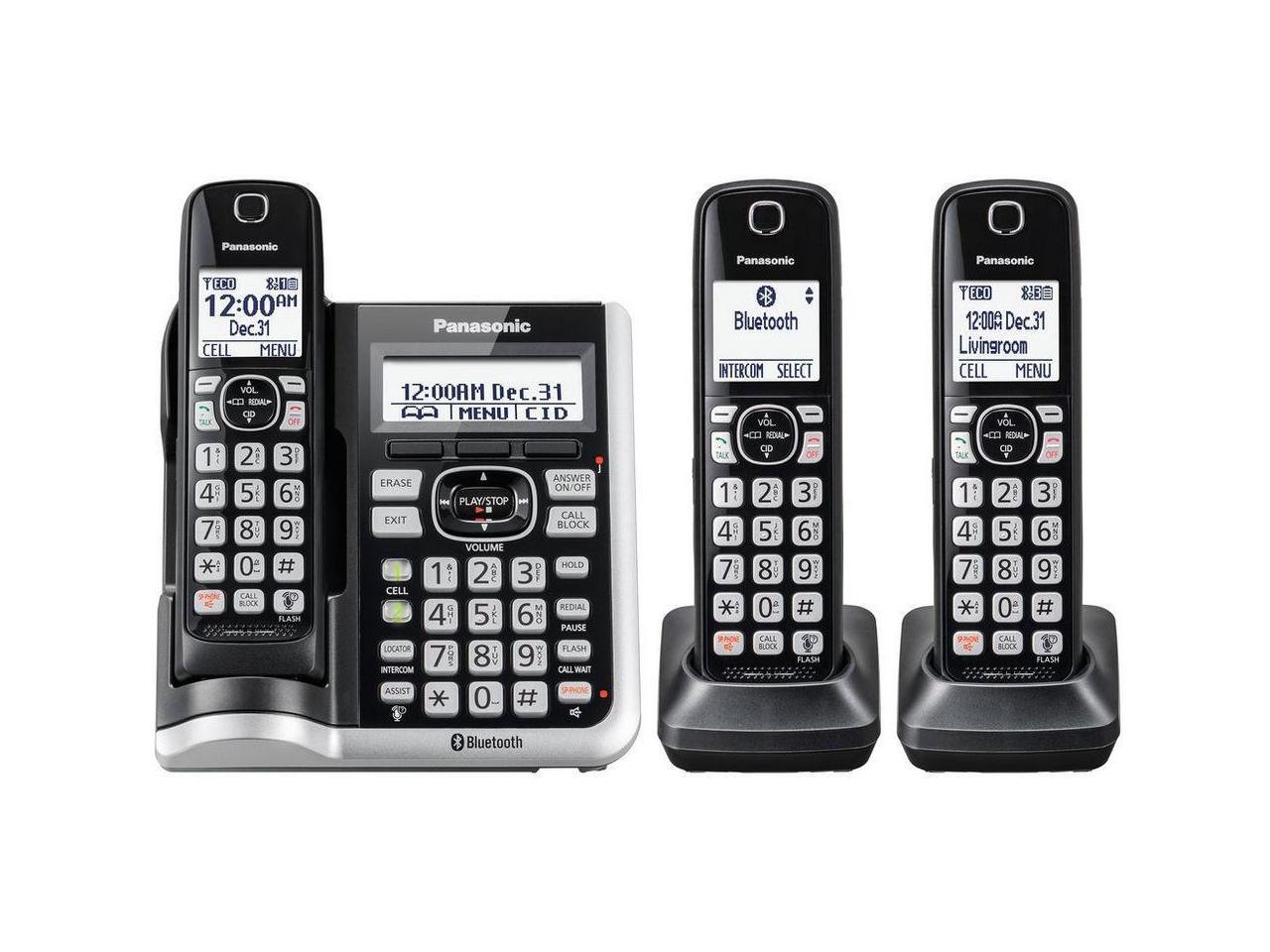 2 KX-TGLA40S Handsets Bluetooth Cordless Phone System Panasonic KX-TGL463S 