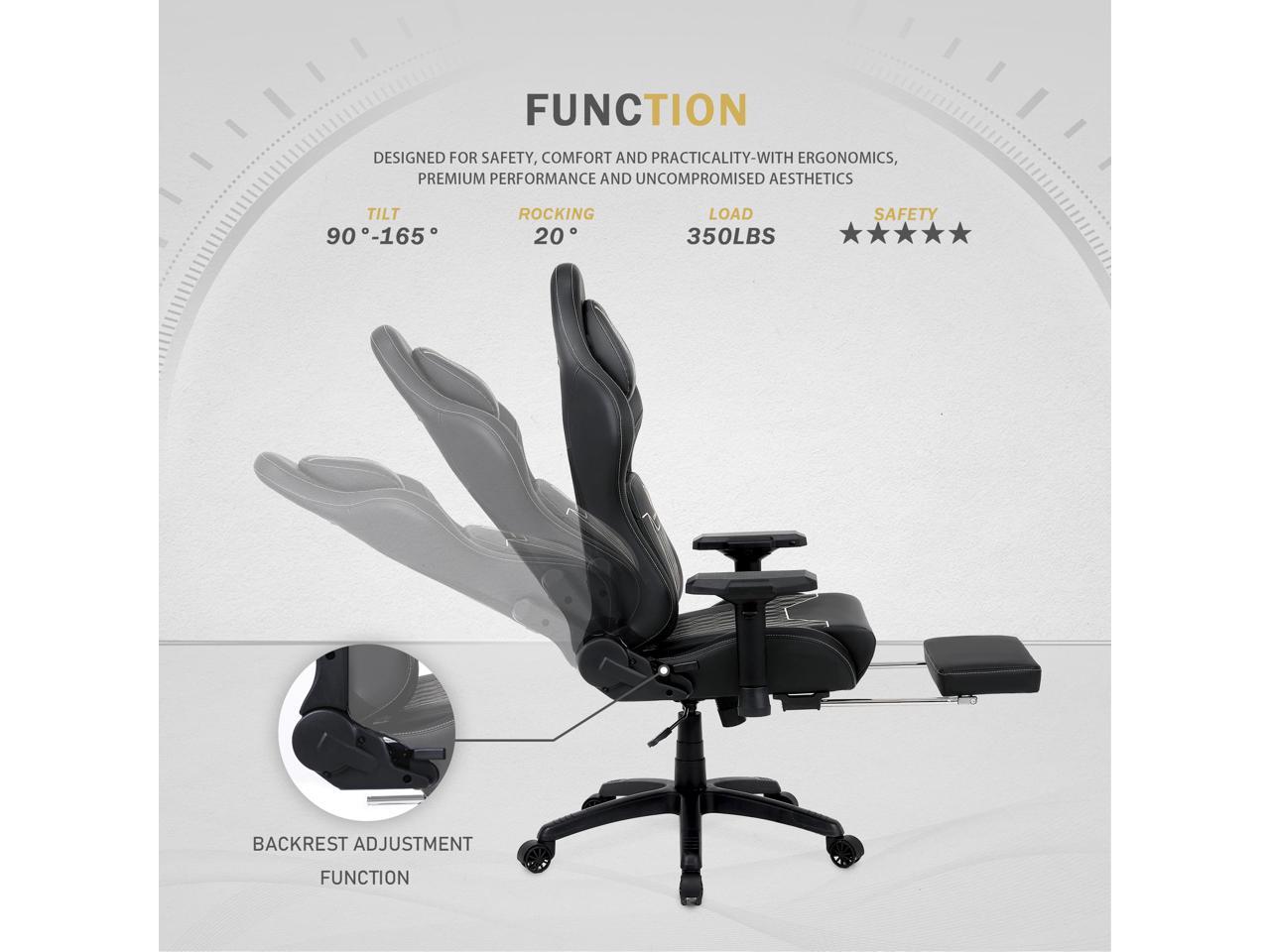 Dowinx Gaming Chair with Footrest, Ergonomic Computer Chair with ...