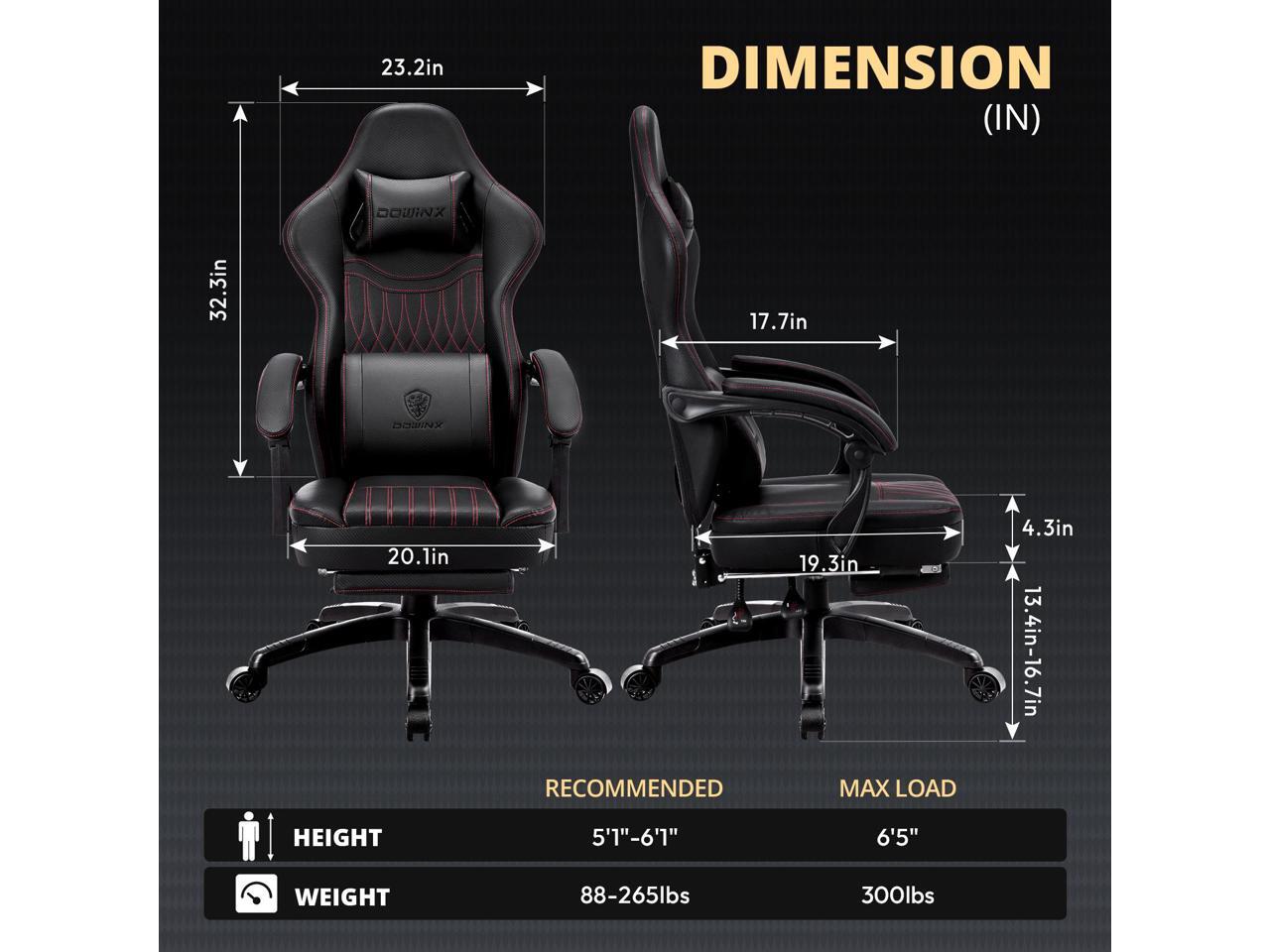 Dowinx Gaming Chair Breathable PU Leather Gamer Chair with Pocket