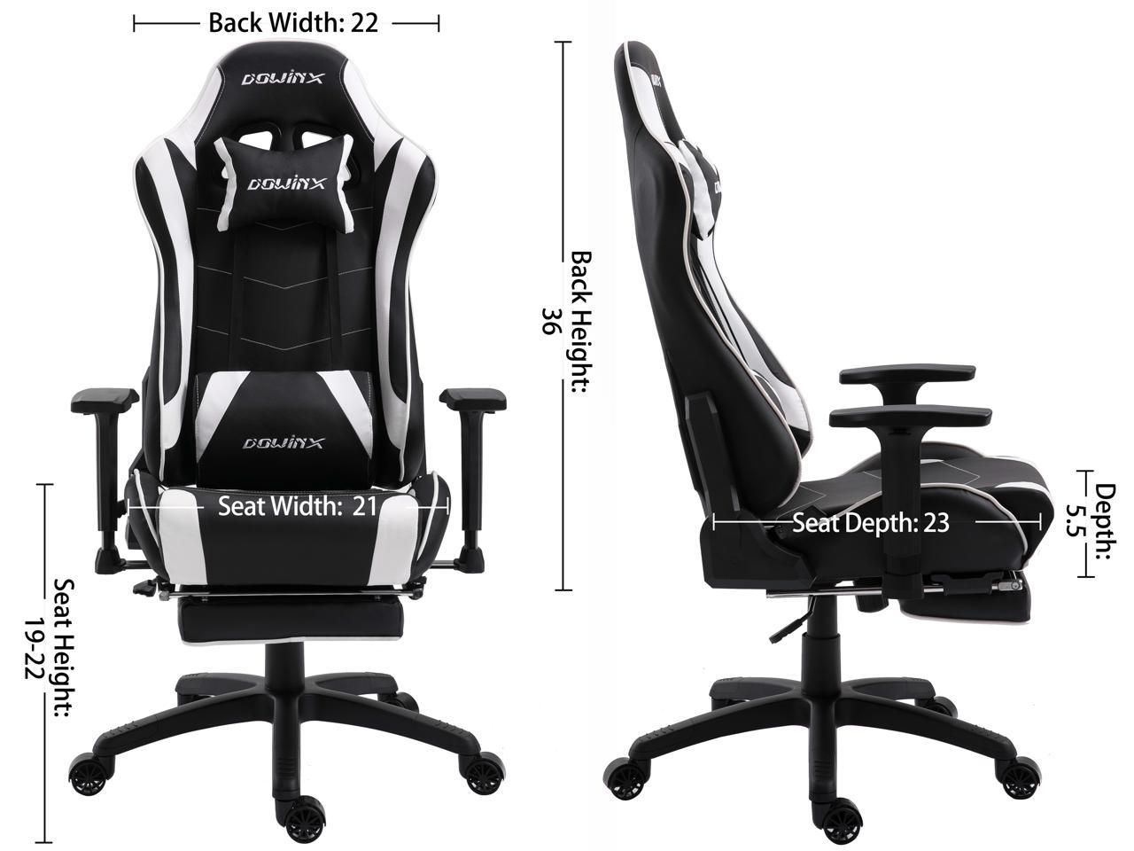 Dowinx Gaming Chair Ergonomic Racing Style Recliner with Massage Lumbar ...