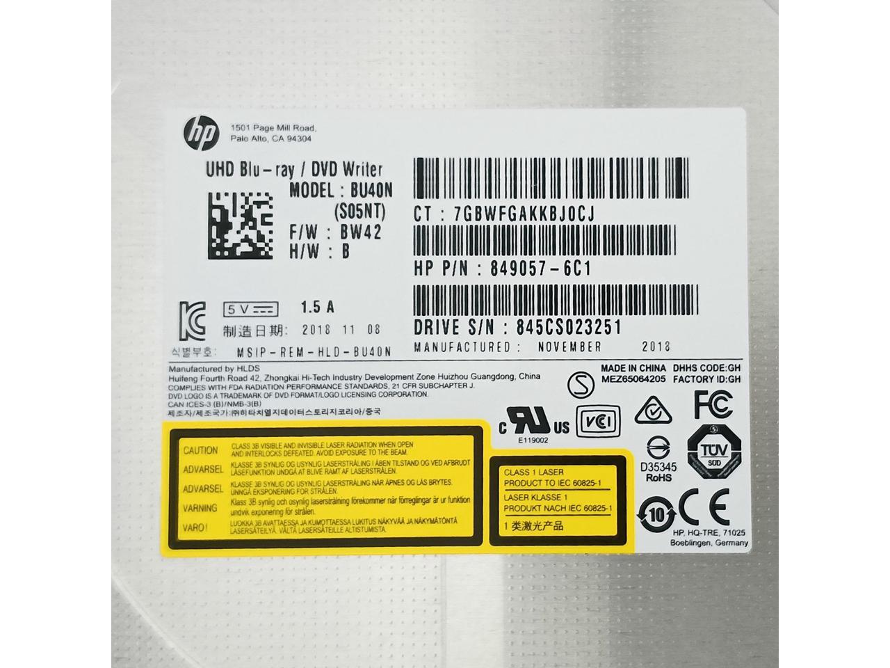 BU40N Bluray Writer 9.5mm SATA BDR/RE M Disc DVD Writer UHD 4K Player