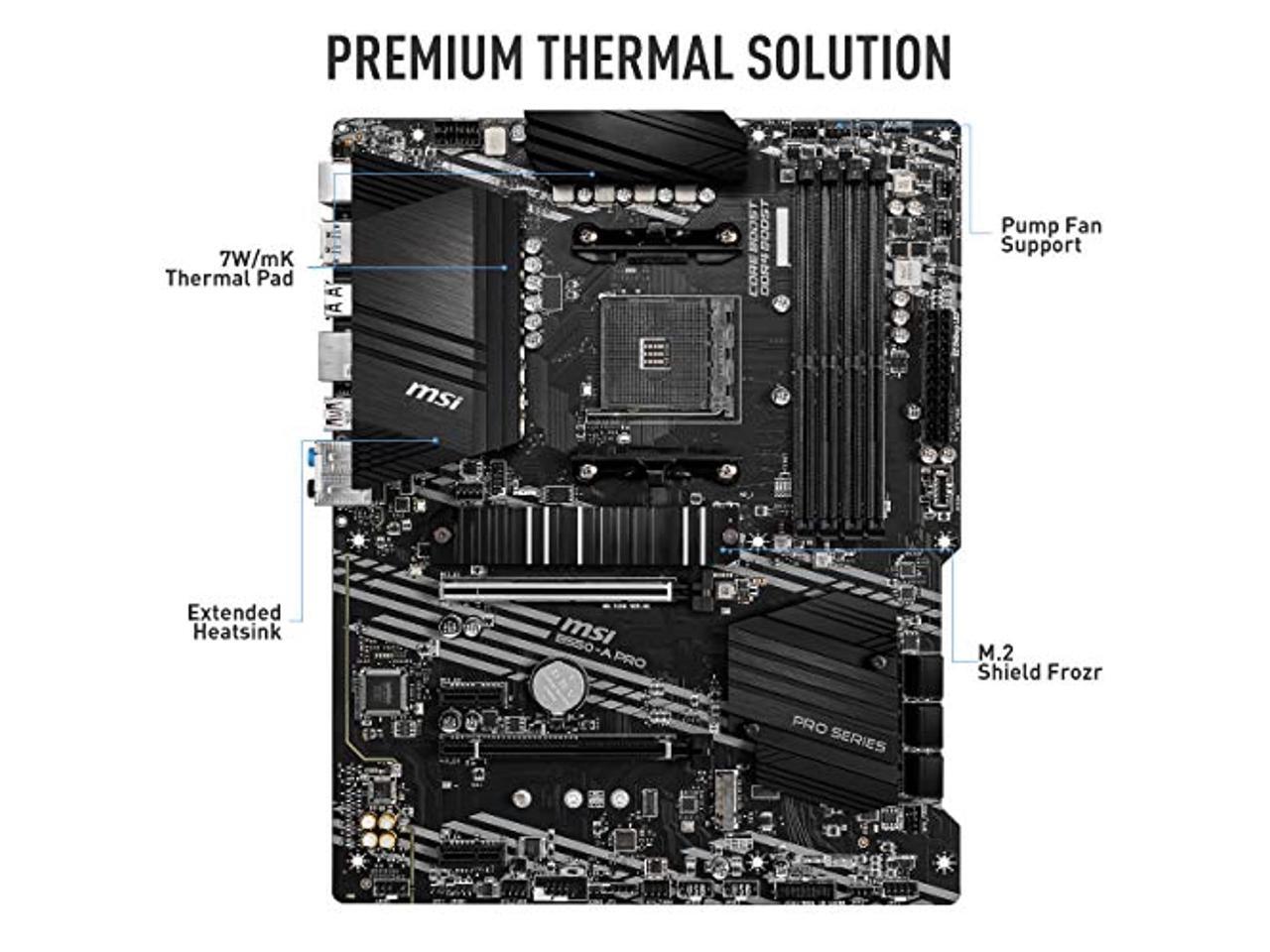 MSI B550-A PRO ProSeries Motherboard (AMD AM4, DDR4, PCIe ...
