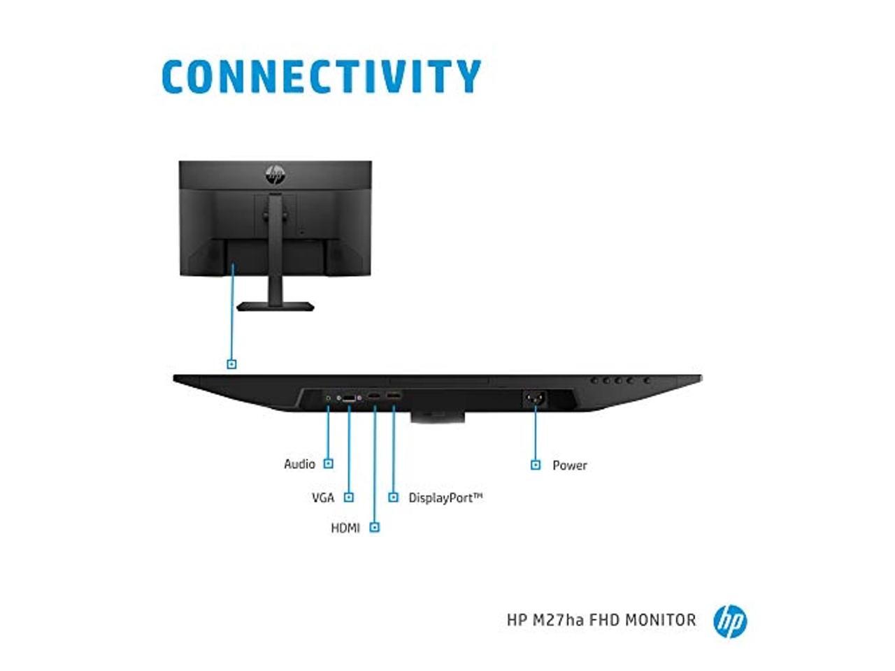 HP M27ha FHD Monitor Full HD Monitor (1920 x 1080p) IPS Panel and Builtin Audio VESA