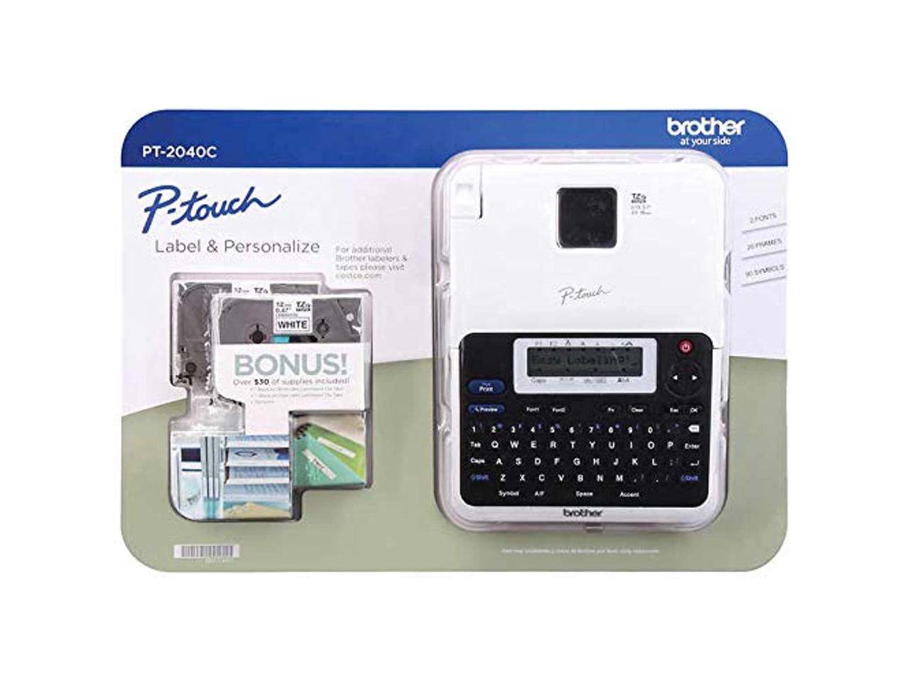 Brother P-Touch Label Maker Printer PT-2040C W/ 2 Tapes 6 AA Batteries Combo New 