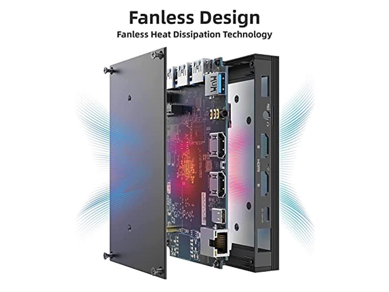 MeLE Quieter2 Fanless Mini PC Intel Celeron J4125 8GB DDR4 128GB 