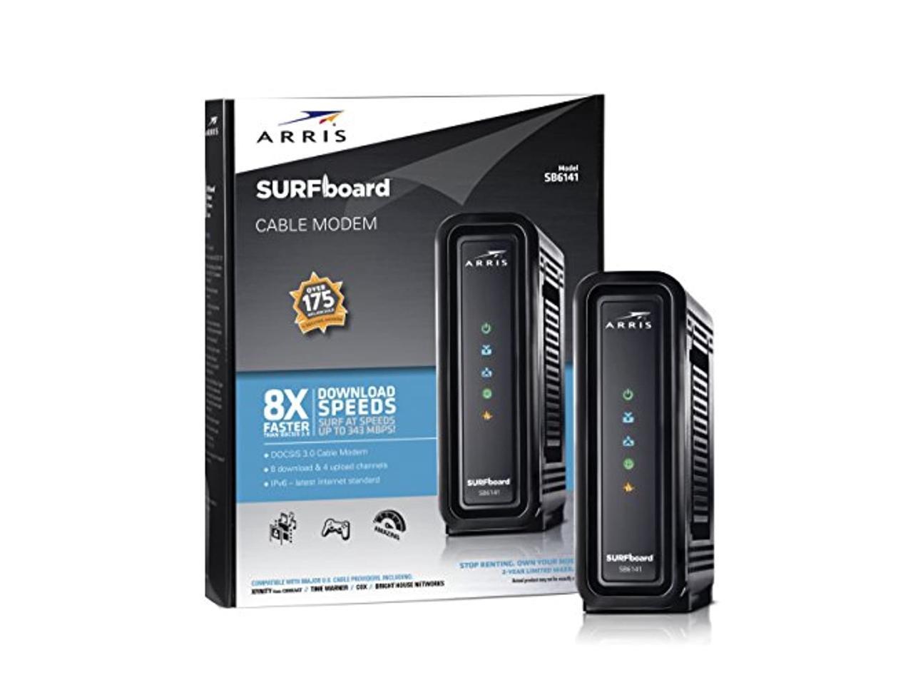 ARRIS SURFboard SB6141 8x4 DOCSIS 3.0 Cable Modem Retail Packaging White 