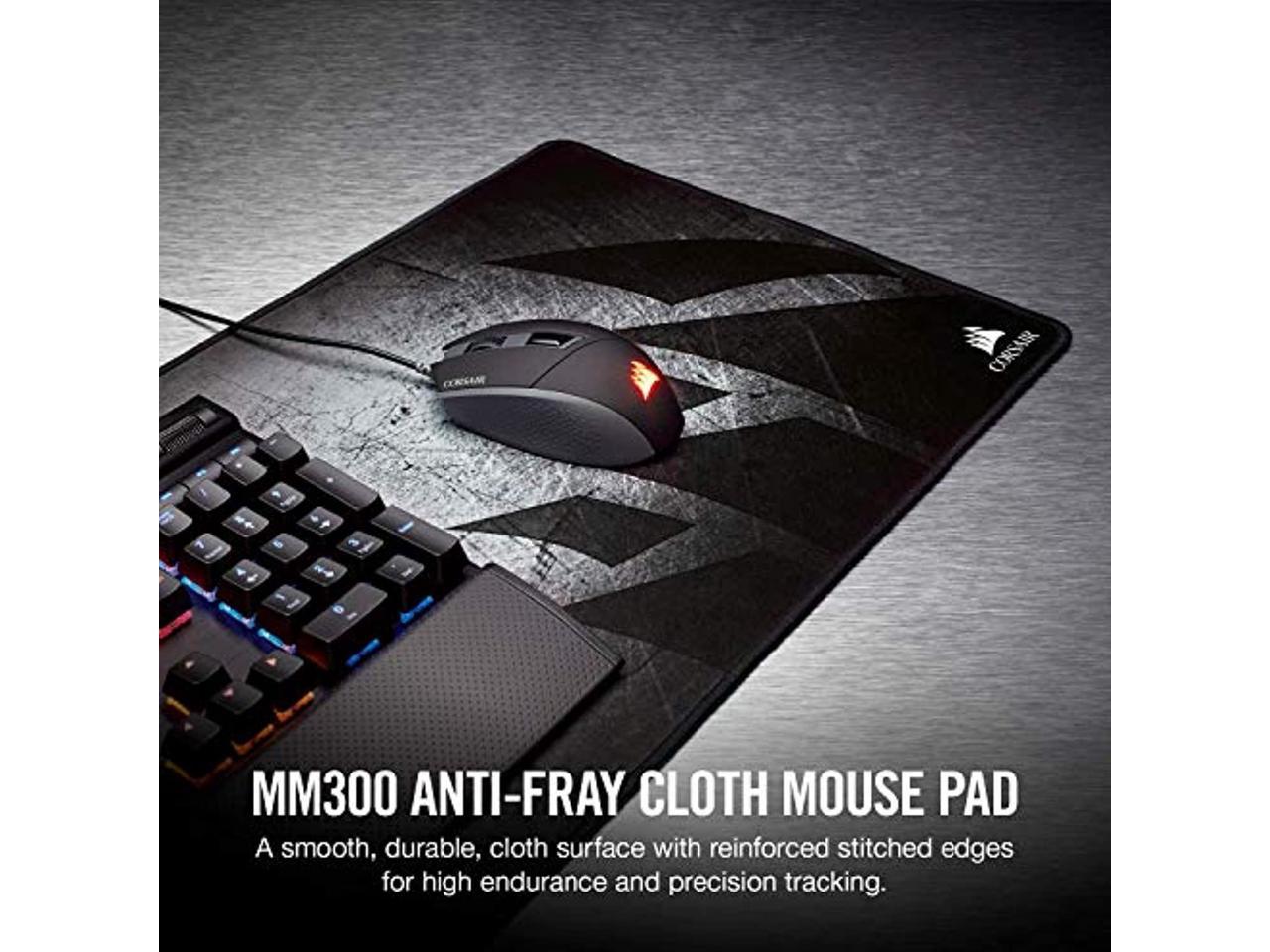 Backlit Red LED Extended Cherry MX Speed and Corsair Gaming MM300 Anti-Fray Cloth Gaming Mouse Pad Corsair Gaming K70 RAPIDFIRE Mechanical Keyboard 