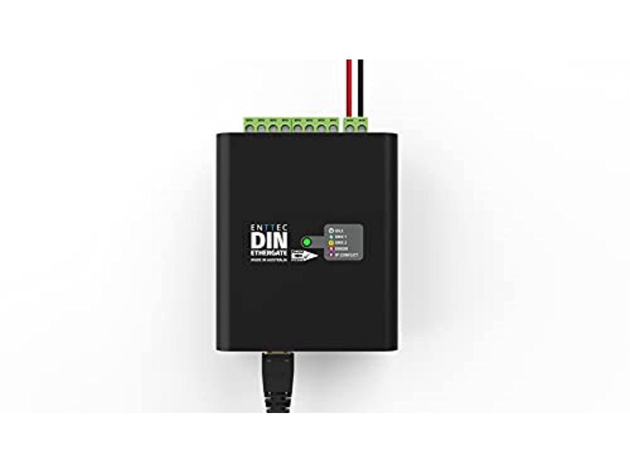 Multi-Protocol Enttec DIN Ethergate 71030 2 Universe DIN Rail Ethernet to Dual DMX/RDM Converter 