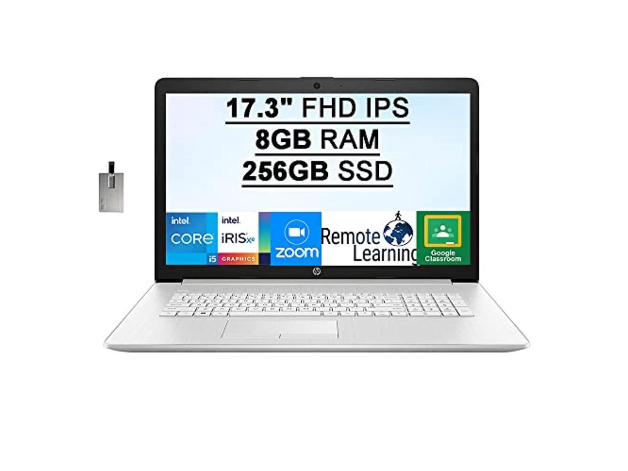 2022 HP 17.3" FHD Laptop Computer, 11th Intel Core i5-1135G7 Processor, 8GB  RAM, 256GB PCIe SSD, Intel Iris Xe Graphics, HD Audio, Webcam, Bluetooth,  HDMI, Windows 10S, Silver, 32GB SnowBell USB Card -
