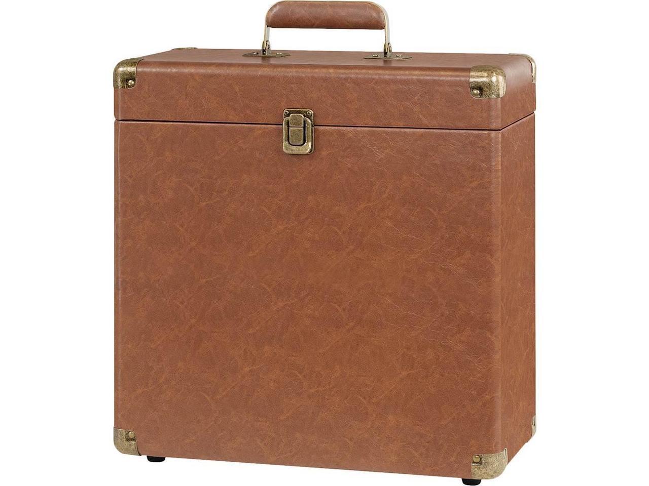 Victrola - Storage Case for Vinyl Turntable Records - Brown (VSC-20-BRW ...