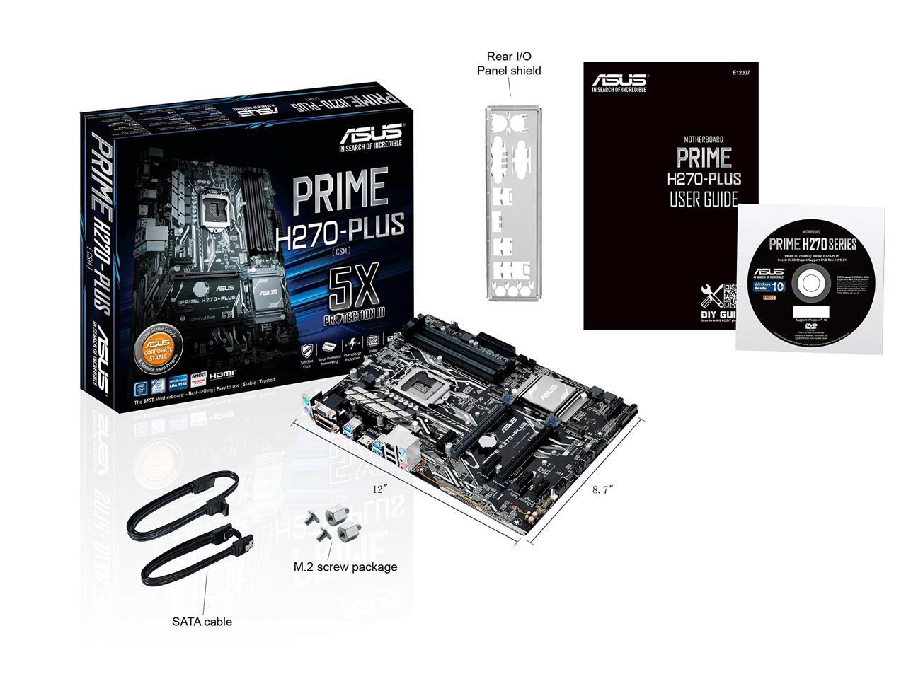 ASUS PRIME H270-PLUS/CSM LGA 1151 ATX Motherboards - Intel - Newegg.com