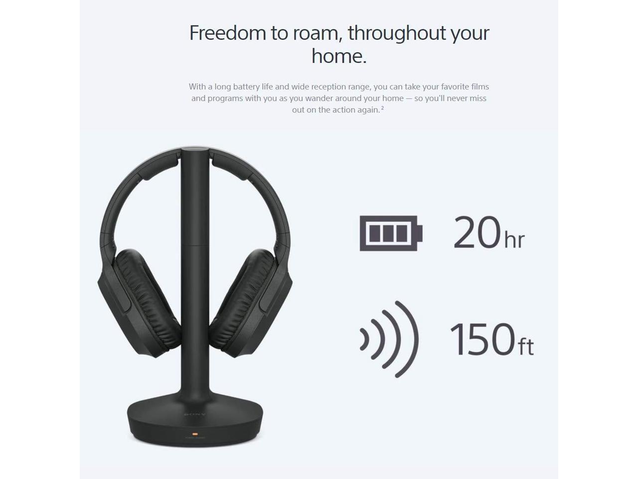 Sony Wireless RF Home Theater TV Headphones with Transmitter 150ft