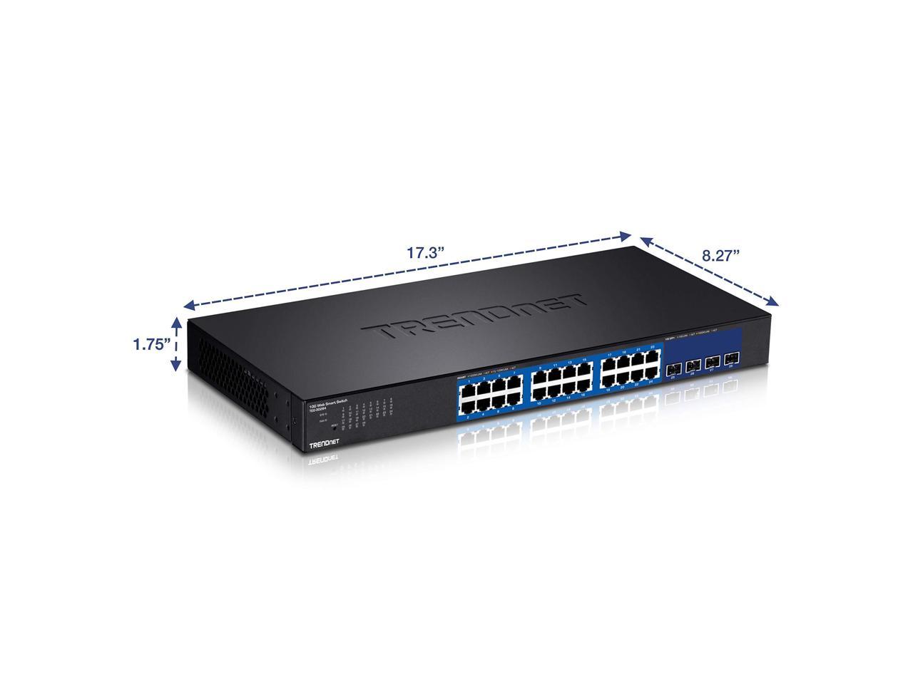 TRENDnet 28-Port Web Smart Switch with 24 x Gigabit Ports and 4 x 10G ...