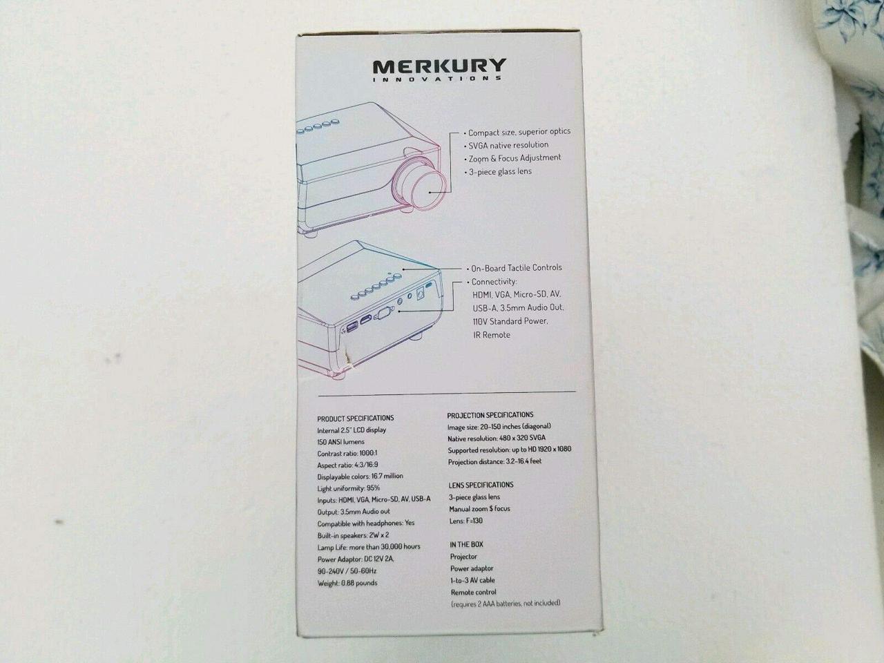 Merkury Innovations Lumense One Projector Mi-prj01-101 Home Video