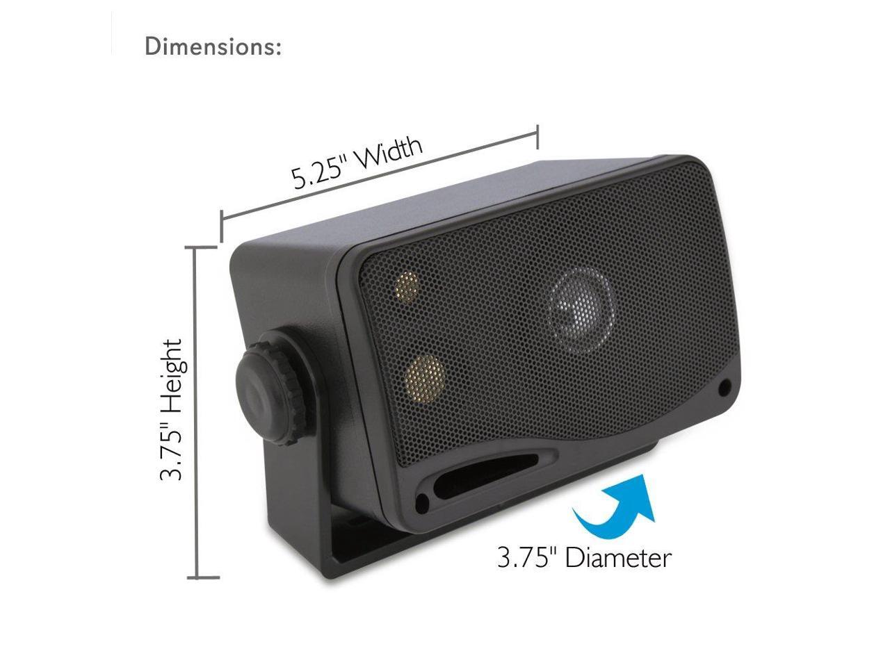 Home Pyle PLMR24B Black Boat Poolside 3-way Mini Box Speaker System Patio Indoor Outdoor Use 3.5 Inch 200 Watt Weatherproof Marine Grade Mount Speakers in a Heavy Duty ABS Enclosure Grill Home Pyle PLMR24B Black Boat Poolside 3-way Mini Box Speaker System Patio Indoor Outdoor Use 3.5 Inch 200 Watt Weatherproof Marine Grade Mount Speakers in a Heavy Duty ABS Enclosure Grill