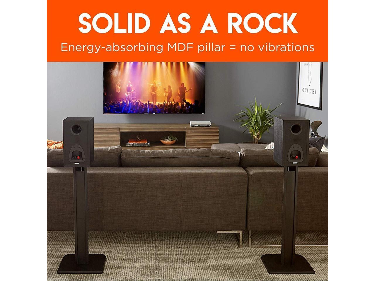 ECHOGEAR Bookshelf Speaker Stand Pair Heavy Duty MDF EnergyAbsorbing