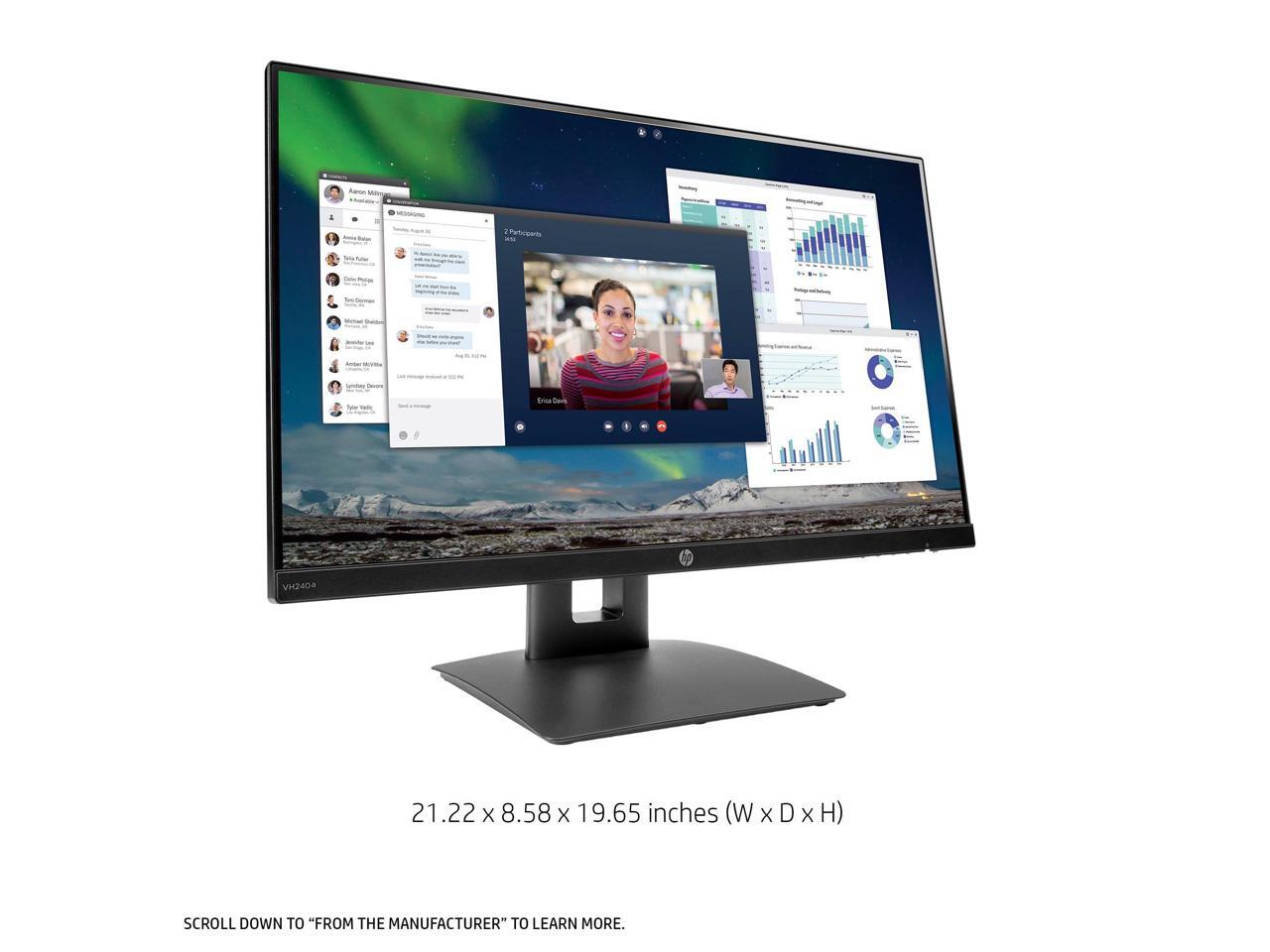 HP VH240a 23.8" Full HD 1920 x 1080 60 Hz 5ms (GTG) HDMI, VGA LED