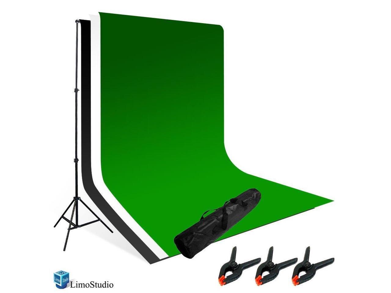 LimoStudio Photo Studio Black and White Backdrop Background Kit AGG795 Backdrop Support Stand with Carry Bag