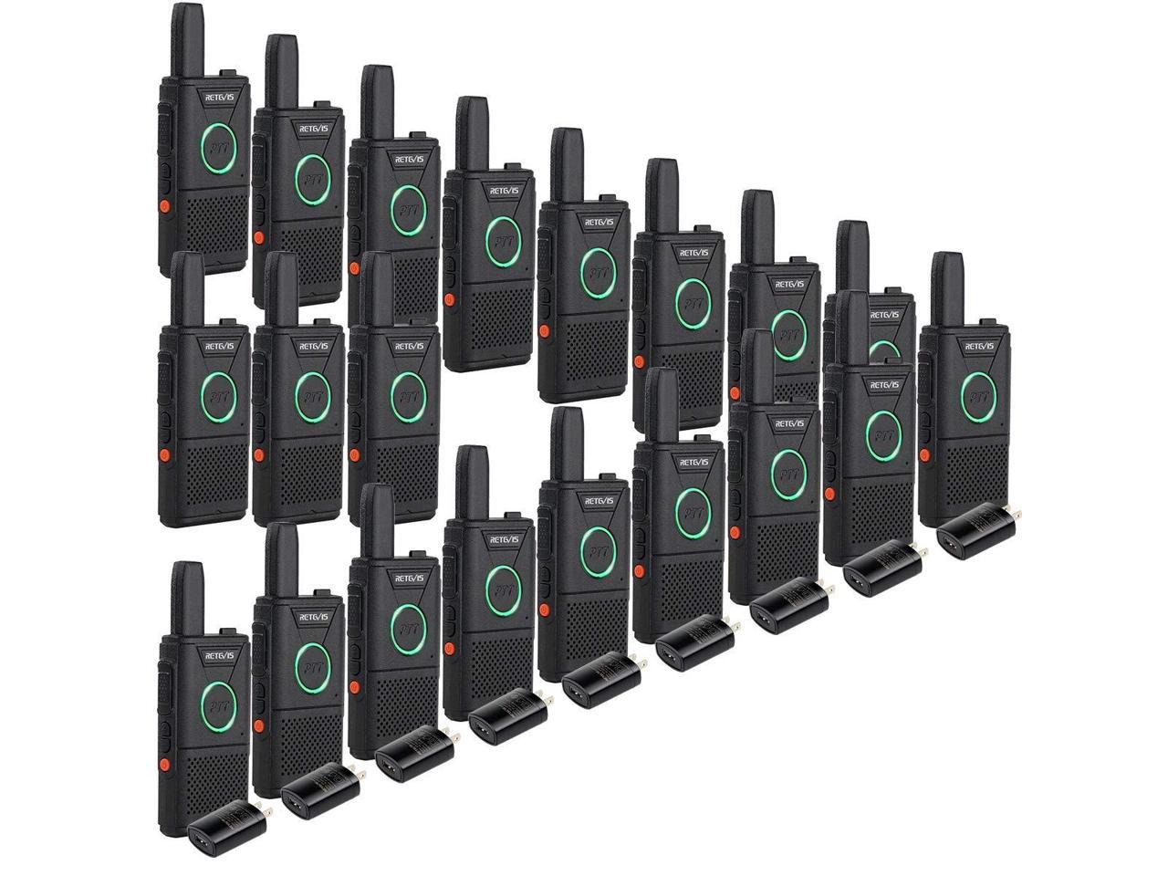 Retevis RT18 Walkie Talkies for Adults Rechargeable,Dual PTT Two Way Radio,Metal Back Clip,with 5-Port USB Charger 5 Pack