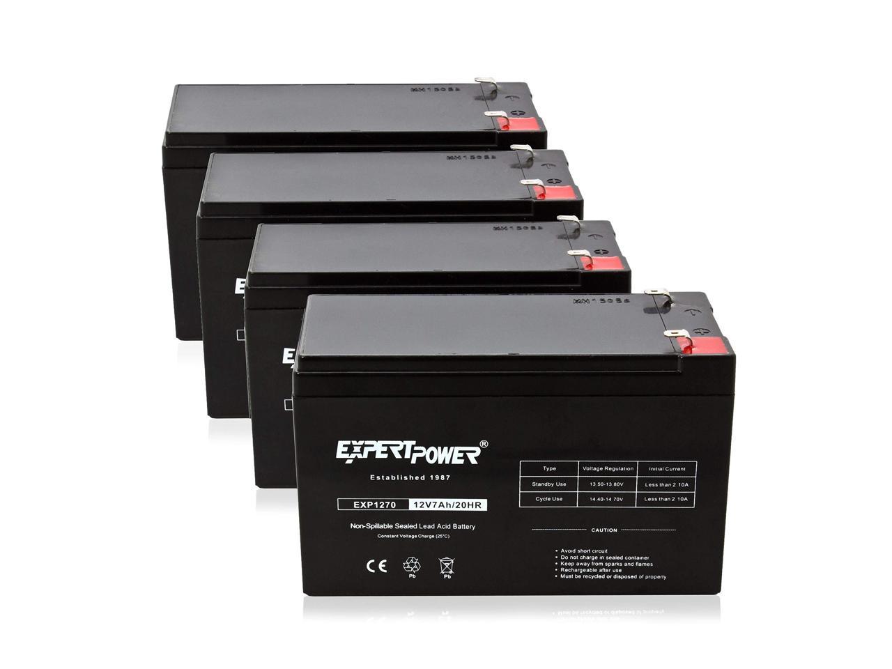 ExpertPower 12v 7ah Rechargeable Sealed Lead Acid Battery || EXP1270|| Replaces APC Back-UPS ES 500 VA 4 Pack BE500C BE500U 