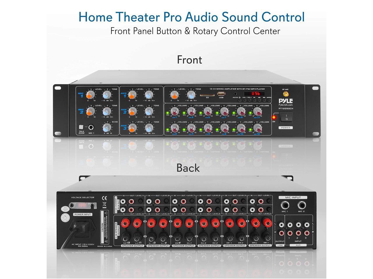 12Channel Wireless Bluetooth Power Amplifier 6000W Rack Mount Multi